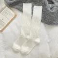 Comfortable white slouch socks for women, premium cotton mid-calf long socks for daily wear. - One Size (34-40) / White