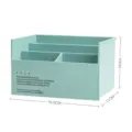 Light blue compartmentalized plastic desk organizer for stationery pens and cosmetics storage - Blue