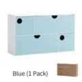 Organizador de escritorio con 4 cajones azul claro para papelería - 1 Pieza / Azul