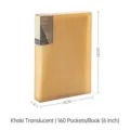 Khaki-translucentes 6-Zoll-Fotoalbum mit 160 Taschen für Fotos und Erinnerungen - 160 in / Transparentes Khaki