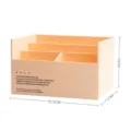 Cream multi-compartment plastic desk organizer box for pens and cosmetics, 16.5cm wide - Pink