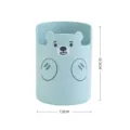 Bonito portalápices de escritorio azul y organizador de brochas de maquillaje con osito 10.5cm - Azul