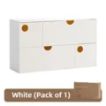 Organizador de escritorio blanco minimalista con cuatro cajones para oficina. - 1 Pieza / Blanco Roto
