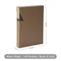 Einfaches warmes Khaki 6-Zoll Fotoalbum mit 160 Taschen, Abmessungen 26cm x 19cm x 4cm - 160 in / Massivkhaki