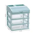 Desktop Mehrschicht-Aufbewahrungsbox mit Schubladen, süßen Bärengriffen und Stiftehalter. - Dreischichtig Mit Top-Regal / Blau