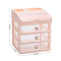 Schreibtisch Mehrschicht Schublade Aufbewahrungsbox mit süssen Bärchengriffen, Rosa. - Dreischichtig Mit Top-Regal / Rosa