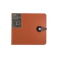 Estuche naranja portátil para 12 CD con cierre de banda elástica para coche y hogar. - 12 Bolsillos / Rojo Ladrillo Sólido
