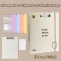 Premium crème A4 ringbandset met klembord, 4 gekleurde documententassen en etiketten - Crèmegeel (Map + Klembord) + 4 Gekleurde Zakken