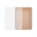 Caja de almacenamiento de plástico beige con tapa transparente a prueba de polvo para juguetes - Con tapa / Rosa