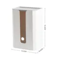 Wall mounted tissue box plastic facial paper storage container for home living room - White - Grey Lid