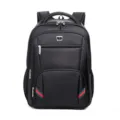 Mochila de negocios negra para hombre con elegantes detalles de rayas verdes y rojas - Estilo de Cinta Roja Verde 3201 (3201) / Negro