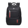 Mochila negra para portátil de negocios con cintas decorativas de rayas verdes y rojas - Estilo de Cinta Roja Verde 3202 (3202) / Negro
