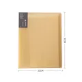 Beige A4 presentatiemap met 40 vakken, 31x23cm documentenorganisator voor school - Semi-transparant Khaki