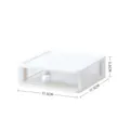 Weißer Schreibtisch Schubladen Organizer, transparente Box mit Bären Griff, 17.5x17.5x5.6 cm. - Weiß - Einzelschicht