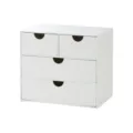 White desktop storage drawer organizer, 4-tier office makeup storage organizer box - White