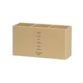 Beige 3-Fächer Schreibtisch Stifthalter Aufbewahrungsbox, multifunktionaler Büro Organizer. - Khaki