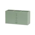 Organisateur de bureau vert à 3 compartiments porte-stylo boîte de rangement bureau. - Vert Haricot