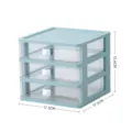 Scatola portaoggetti da scrivania trasparente a 3 cassetti con simpatici pomelli a forma di orso. - Blu - 3 livelli