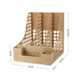 Plastic desktop magazine organizer and file holder storage box, khaki color variant shelf. - With Storage Box Style / Ginger Yellow (with Storage Box)