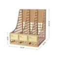 Plastic 3-tier desktop file organizer, durable magazine storage rack for office use. - Without Storage Box Style / Ginger Yellow (No Storage Box)