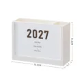 Weißer Kunststoff Schreibtisch Kalender Stiftehalter 2027 multifunktionale Aufbewahrungsbox. - Weiß