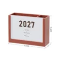 2027 Schreibtisch Kalender Stiftehalter multifunktional Büro Aufbewahrungsbox Organizer - Ziegelrot