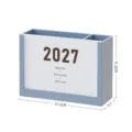 2027 Multifunktionaler Schreibtisch Kalender Stiftehalter Büro Organizer Box Blau - Blau