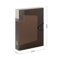 Large capacity plastic file storage box, brown translucent office document organizer with band. - Transparent Coffee / Spine Width 58mm