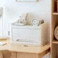 White plastic desktop storage box for books and office supplies, dimensions 42x28.5x26cm. - 2-Tier / Tabletop Style / White