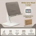 Adjustable white reading rack with grey wood grain board for books and tablets - Gray Wood Board / B5 Large