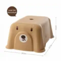 Taburete grande de plástico antideslizante con forma de oso para niños, color caqui cálido - Grande / Caqui