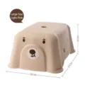 Taburete pequeño de plástico con forma de oso rosa pálido antideslizante 37x26x16cm - Grande / Rosa