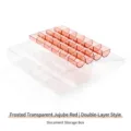 Organizador de joyas transparente rojo azufaifa mate de doble capa para pendientes y accesorios - Estilo de Capas / Rojo Azufaifa Transparente