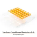 Organizador de joyas de dos capas naranja esmerilado y transparente para pendientes - Estilo de Capas / Ámbar Transparente