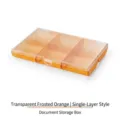 Joyero naranja esmerilado de 6 compartimentos con tapa transparente - Capa Simple / Ámbar Transparente