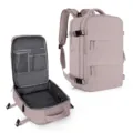 Large capacity multi-functional travel backpack for women in stylish mauve color - Horizontal Double Pull Style / Pink Purple