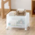 Mobile white plastic storage cart with wheels 42x28.5x31cm organizer for home office - 2-Tier / Mobile Style / Clear White