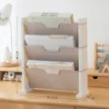 Organizzatore di documenti inclinato multistrato beige e bianco per scrivanie studio - Rosa chiaro