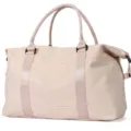 Elegant pink travel duffel bag for fitness and weekend trips with sturdy handles - Off White