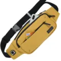 Large capacity yellow sports fanny pack with multi-functional pockets and headphone port - PU Yellow