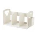 Organizzatore da scrivania in plastica bianca con portapenne e divisori per libri - Portapenne / Bianco avorio