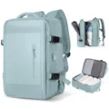 Large multifunctional travel backpack with USB charging port for men and women - Blue (Single Vertical Zipper Front Pocket)