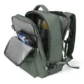 Large capacity green travel backpack featuring multiple interior waterproof compartments - Vertical Single Zipper Style / Dark Green