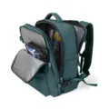 Large-capacity travel backpack in dark teal with waterproof compartments - Vertical Single Zipper Style / Teal