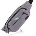 Functional grey large capacity sports waist bag for hiking and running with earphone hole - Light Purple