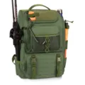 Professional green tactical lure fishing backpack with rod holders and ample storage - Basic Style / Green