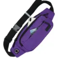 Large capacity purple sports waist bag with adjustable strap and headphone port feature - Purple