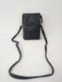 Black PU leather mobile phone crossbody bag with adjustable strap and front flap cover - Ordinary-Black