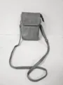 Elegant gray PU leather small crossbody mobile phone bag with adjustable shoulder strap - Ordinary-Gray