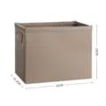 Caja de almacenaje plegable beige para libros, dimensiones 32x22,3x25 cm vista - L / Caqui